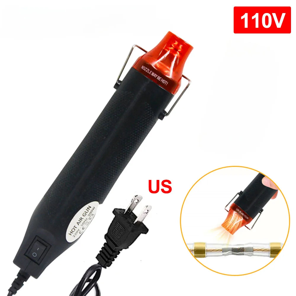 300W Heat Gun Hot Air Electrical Power Mini Gun Blower Handheld with Heat Shrink Butt for DIY Soldering Craft Embossing Wrapping