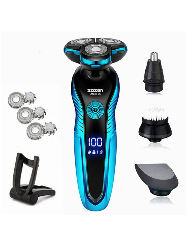 ZOZEN Electric Shaver Washable Rechargeable Electric Razor Body Hair Clipper Cutting Shaving Machine for Men Beard Trimmer