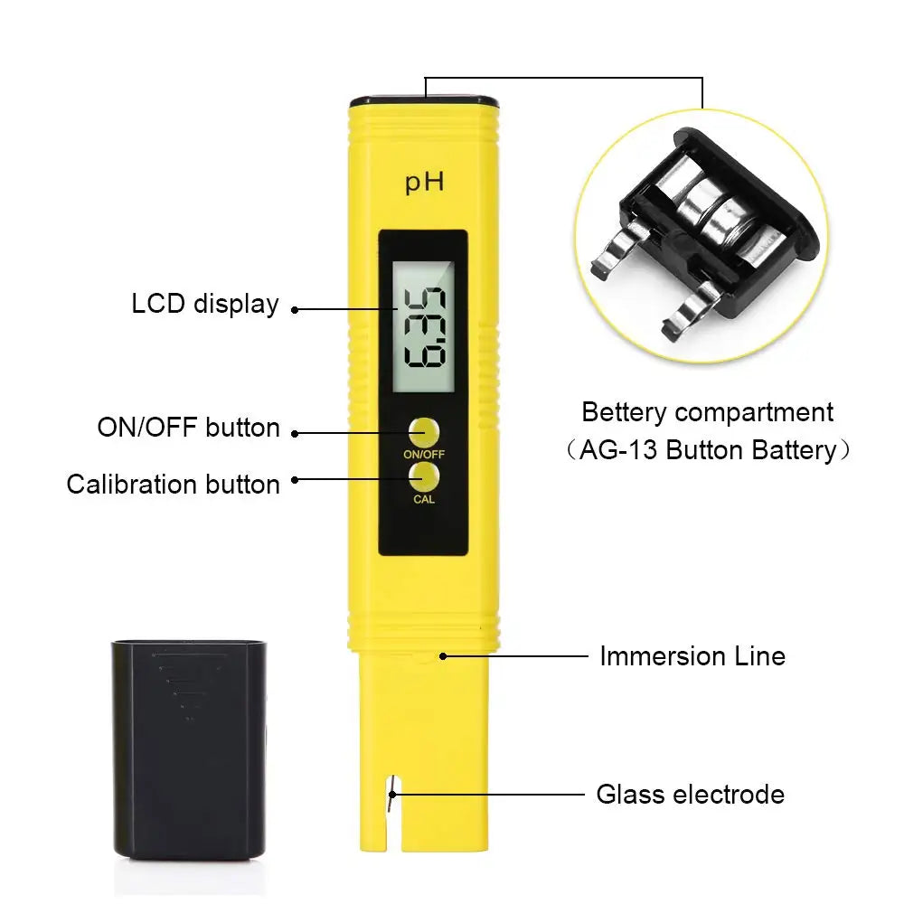 2pcs TDS PH Meter Digital Water Tester 0.01ph High Accuracy PH Meter 0-9990ppm Temperature TEMP PPM Tester