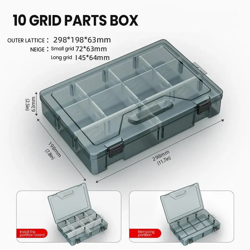 AIRAJ Multifunctional Plastic Tool Parts Box, Small Parts Classification Box, High Hardness And Non Deformable Manual Tool