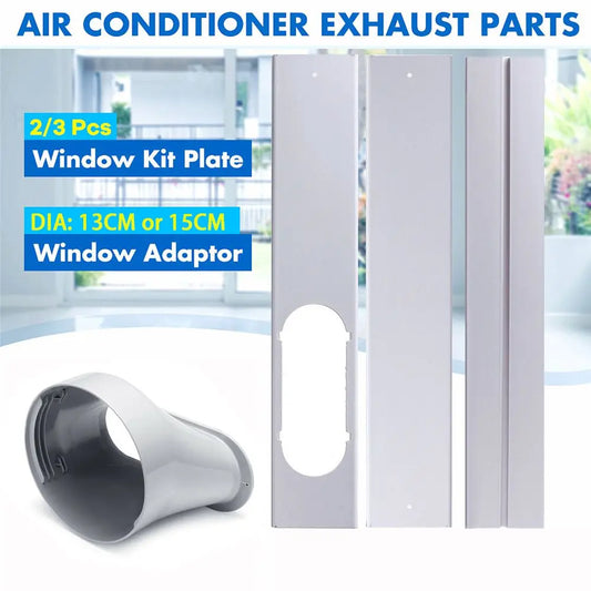 2/3PCS Portable Air Conditioner Window Kit Slide Plate Adjustable  Adaptor Wind Shield Exhaust Hose Tube Connector Accessories