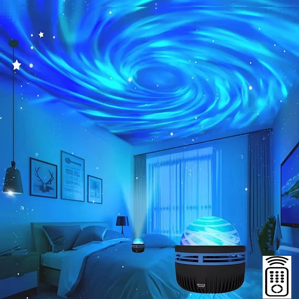 1pc Starry Projector Light With 7 Color Patterns & Remote Control, Polar Projector Night Light For Bedroom Atmosphere