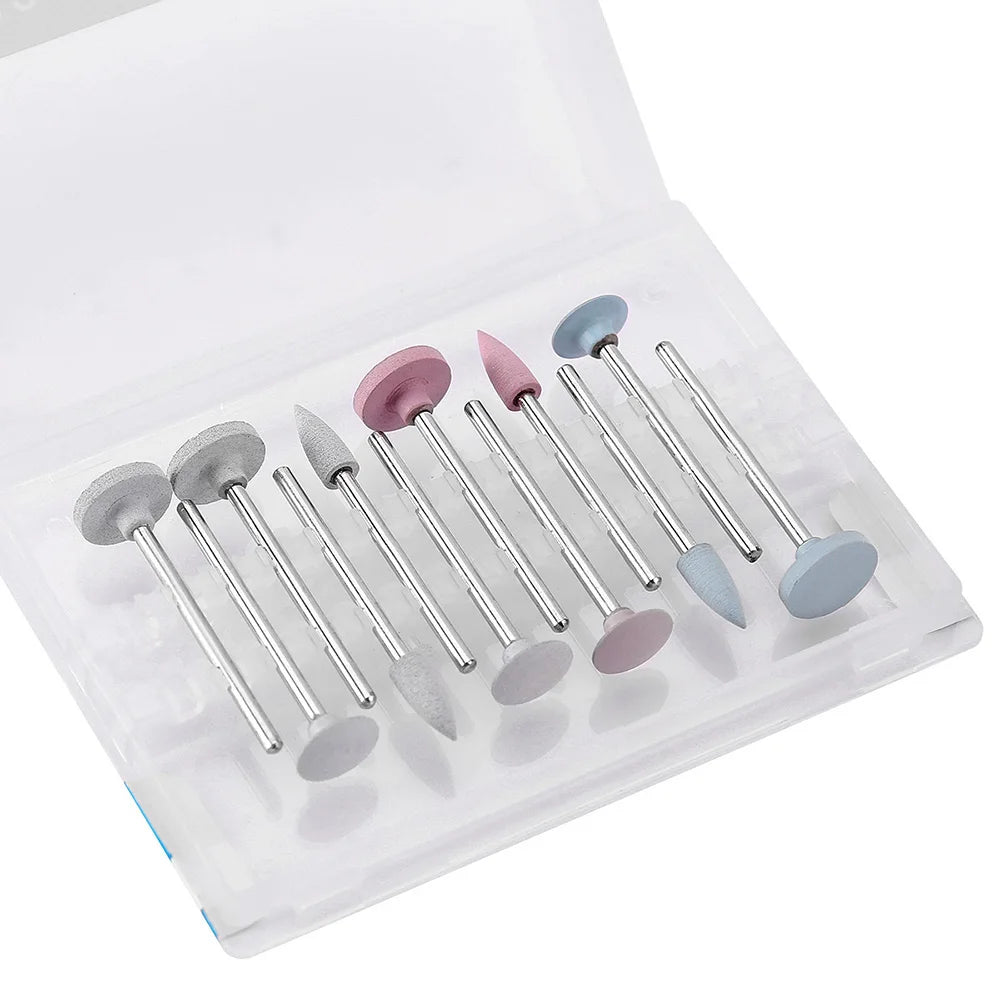 AZDENT 12PCS/Box Dental Composite Polishing Kit RA 2.35mm Polisher for Low Speed Hanpiece Porcelain Natural Teeth Nail Polishing