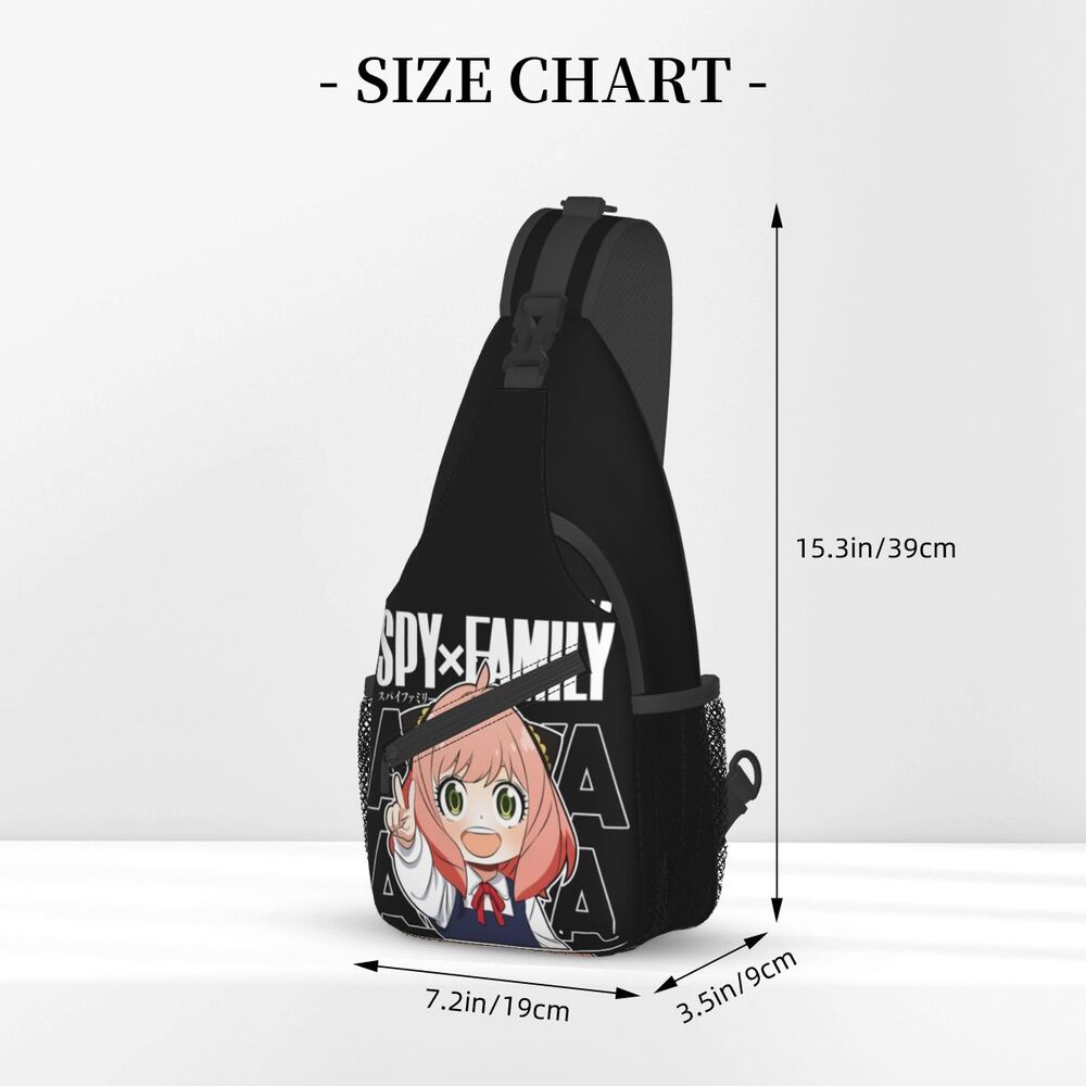 Anime Spy X Family Sling Bag Chest Crossbody Shoulder Sling Backpack Outdoor Hiking Daypacks Anya Forger Cute Pattern Satchel