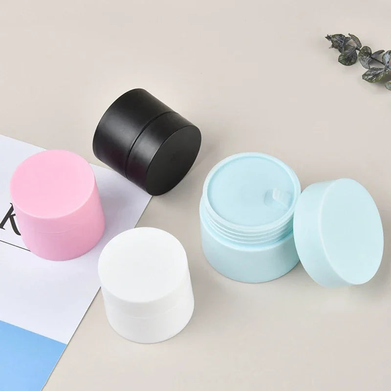 30Pcs 5/15/20/30/50g Refillable Bottle Travel Cream Cosmetic Jars With Lids Lip Balm Container Empty Cans Plastic Lotion Pot Box