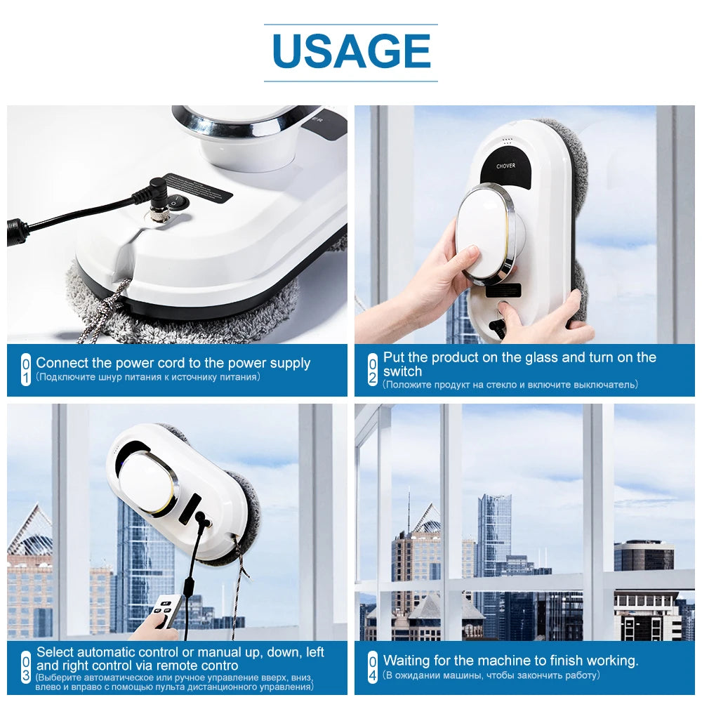 CHOVERY Robot Window Cleaner Window Cleaning Robot Smart Home  Robot Vacuum CleanerRemote Control Glass Cleaning Robots