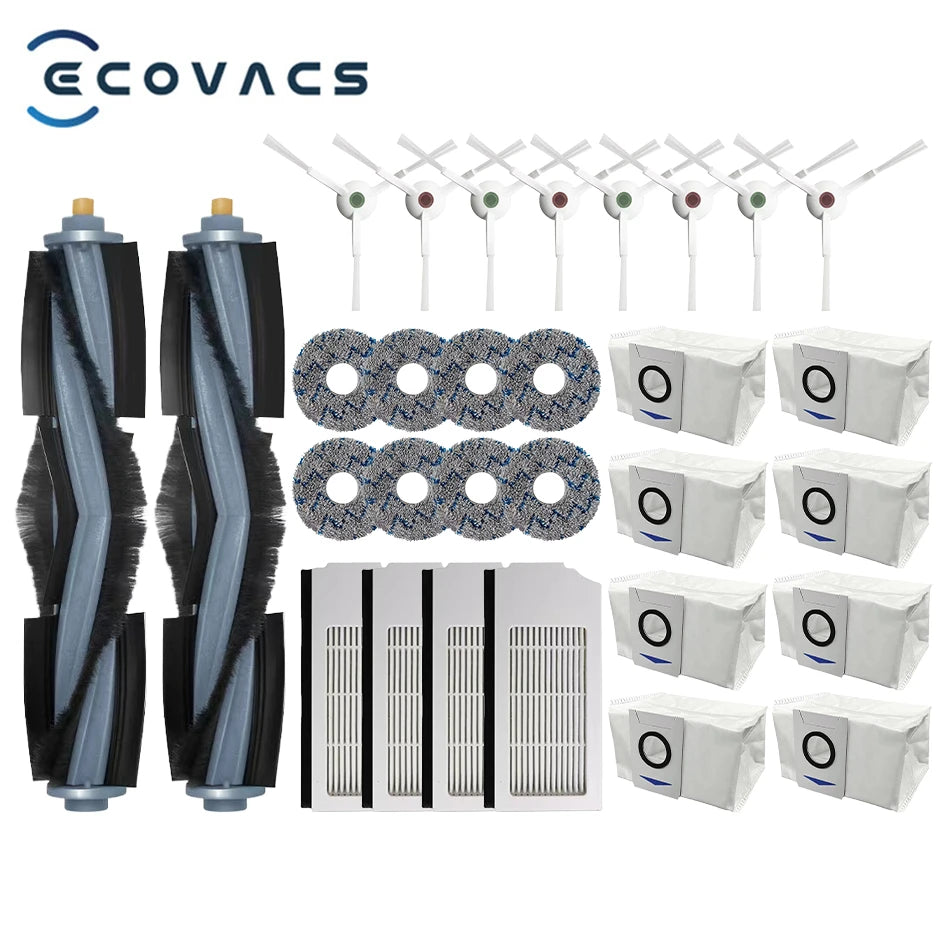 Accesorios para Robot aspirador Ecovacs Deebot X1 OMNI / T10 OMNI, bolsa de polvo, filtro Hepa, cepillo lateral principal, mopa,