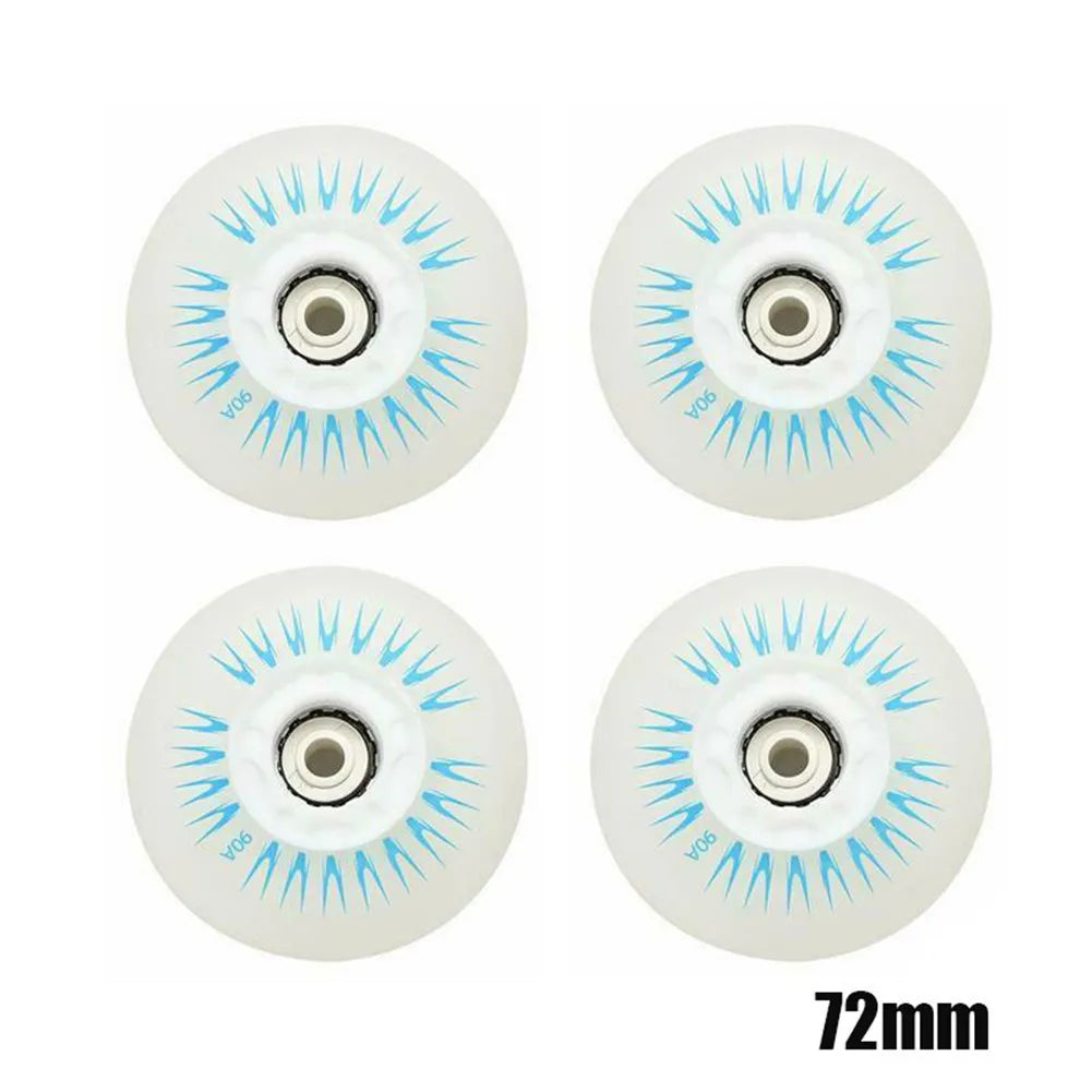 4PCS Flash Inline Skate Wheels 90A LED Lighting Skating Wheel Flash Wheels Sliding Roller Skating Shoes 80mm 76mm 72mm 68mm