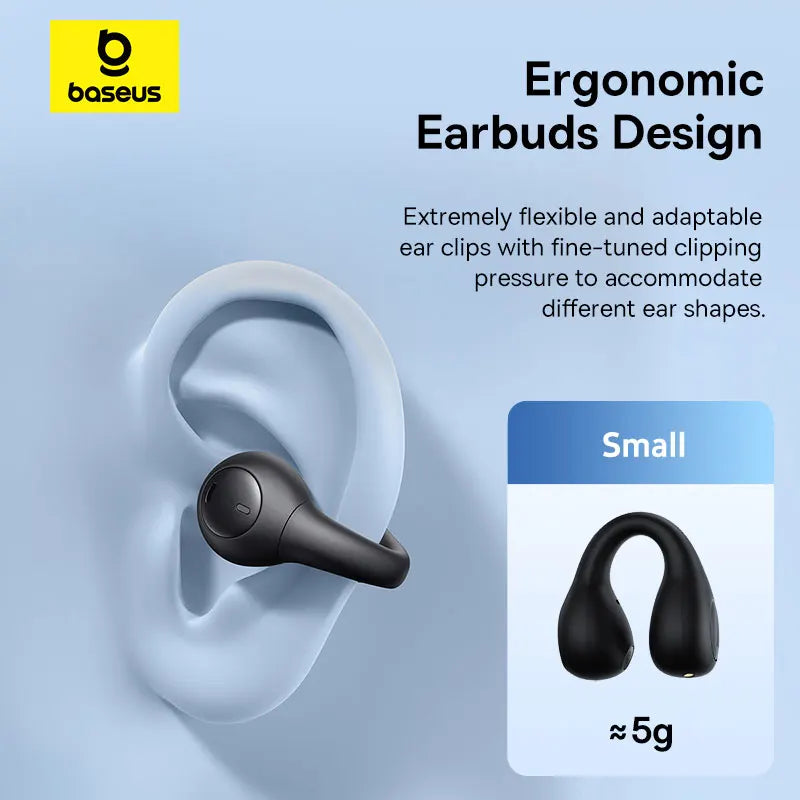 Baseus AirGo AS01 Wireless Headphones Ear clip Earphones Bluetooth 5.3  2MIc ENC HD Call Noise Reduction Earbuds Sports Earbuds