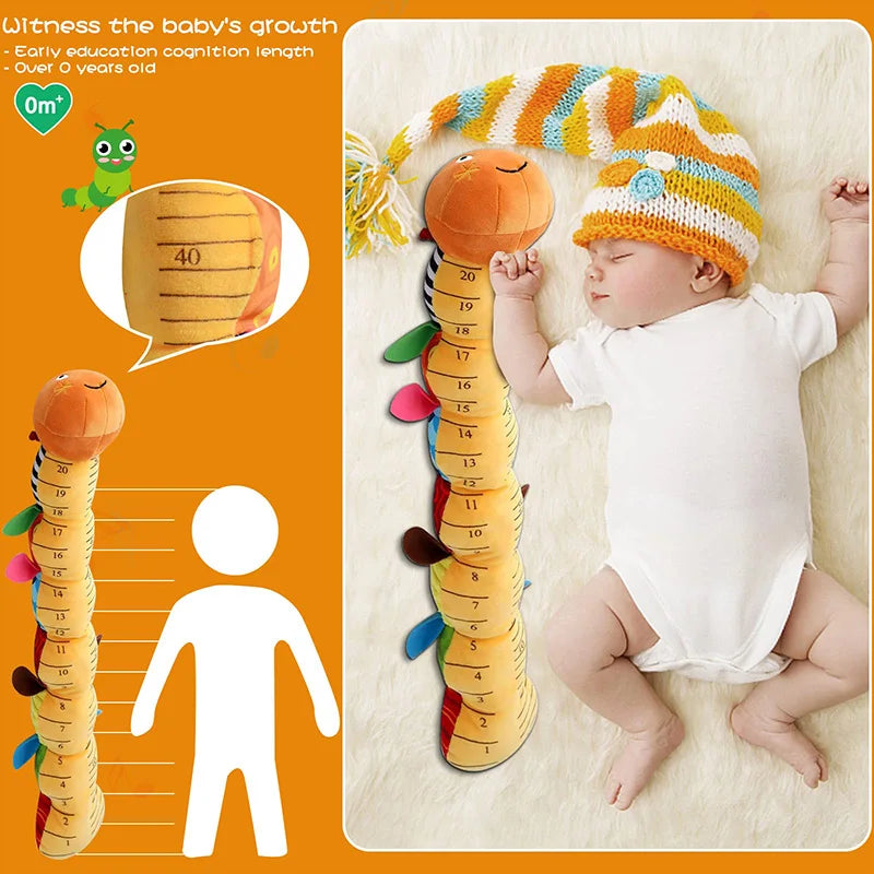 Baby Rattle Musical Caterpillar Worm Soft Infant Plush Toys  Educational Interactive Sensory Toy for Babies Newborn Toddler Gift