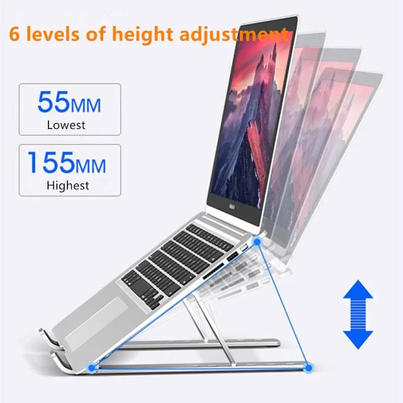 18" Laptop Stand Aluminum Alloy Cooling Stand Portable Folding Lifting Display Bracket Simple and Practical Laptop Stand Support