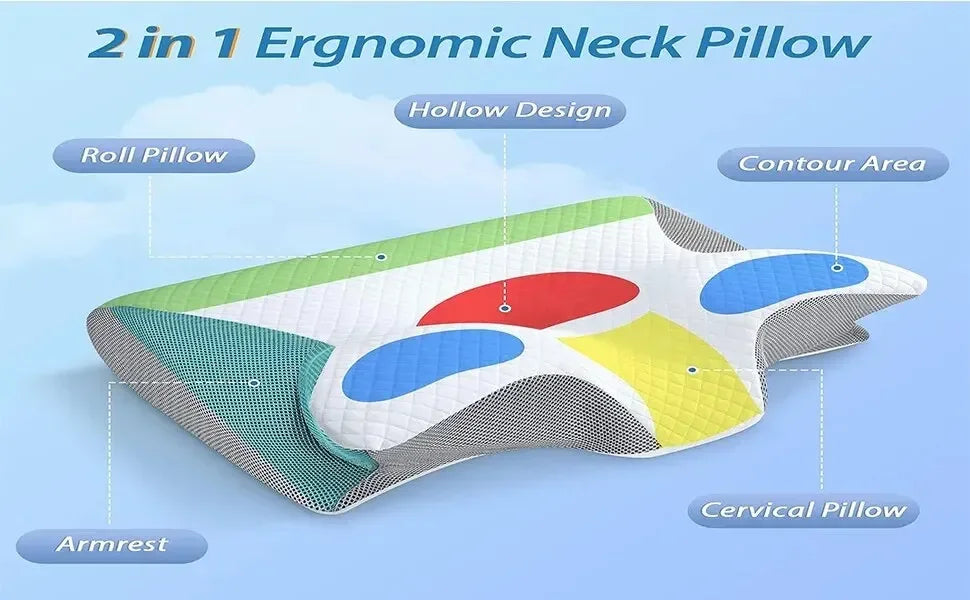 Butterfly Sleep Memory Neck Pillow Slow Rebound Comfort Memory Foam Sleeping Pillow Cervical Orthopaedic Neck Massage Bed Pillow