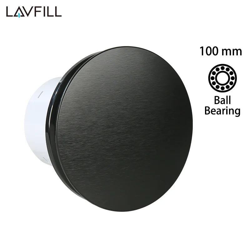 230V Duct 4" 100MM Wall Ceiling  Bathroom Axial Decorative Ventilator Fan Ball Bearing Motor with Back Valve