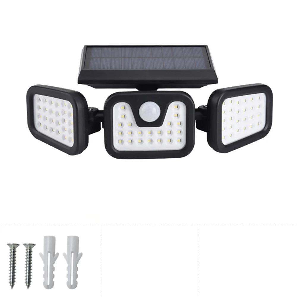 1/2/4/6Pcs 100 LED Wall Lights Outdoor Solar Lamp PIR Motion Sensor Solar Powered Sunlight Street Light for Garden Decoration