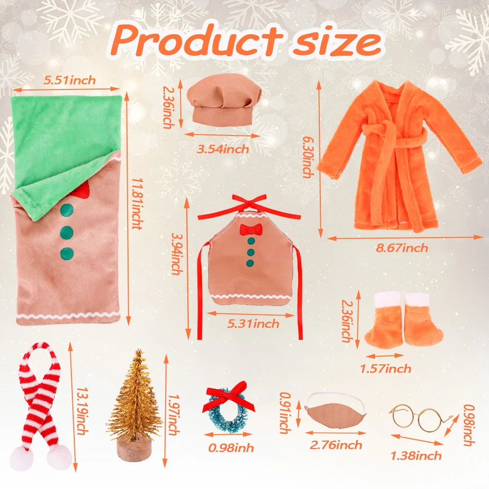 Christmas Doll Accessories Set For Babi 30 CM Doll Clothes Dress For elf Doll,Toys For Girls,Free Shipping,Christmas Gift