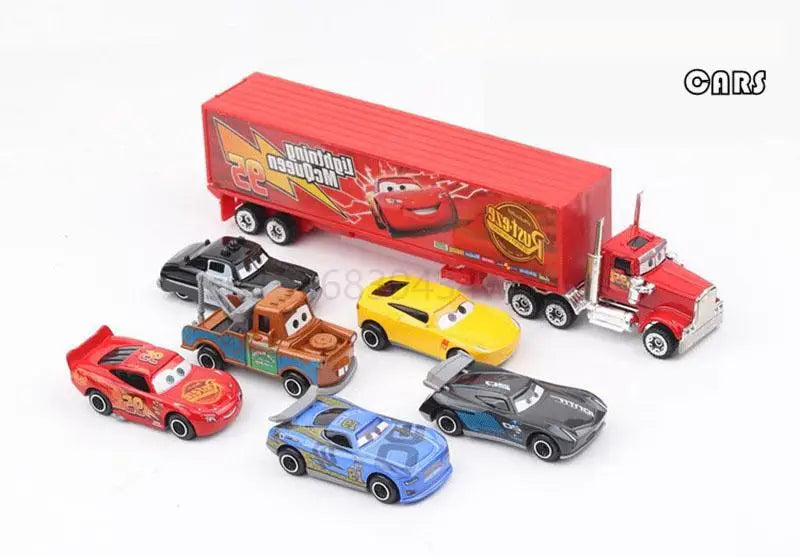 6-7pcs/Set Disney Pixar Car 3 Lightning Mcqueen Uncle Truck Jackson Storm 1:55 Diecast PVC Car Model Toys Kids Boy Xmas Kid Gift