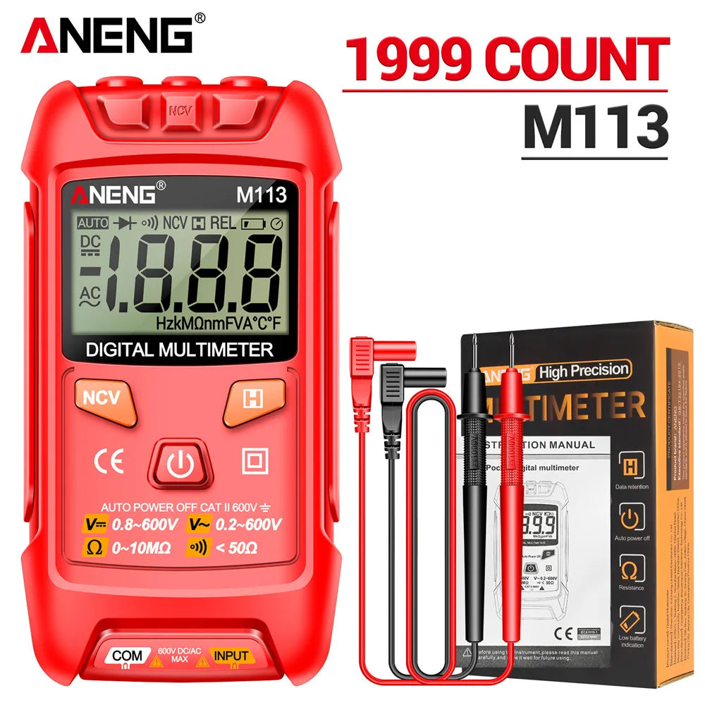 ANENG M113 Mini Digital Multimeter AC/DC Voltage Meter 1999 Counts Multimetro Ohm NCV Electricity Tools Measuring Instruments