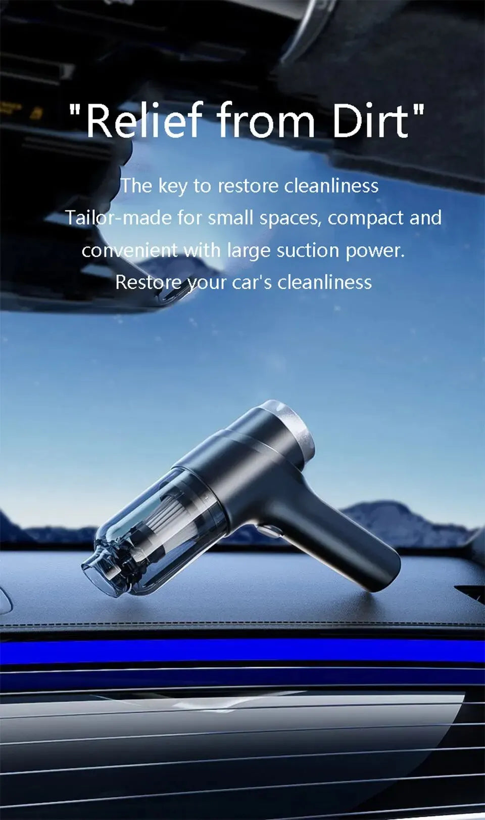 Car Wireless Vacuum Cleaner Powerful High Power Large Suction Mini Handheld Car Vacuum Cleaner Home Indoor