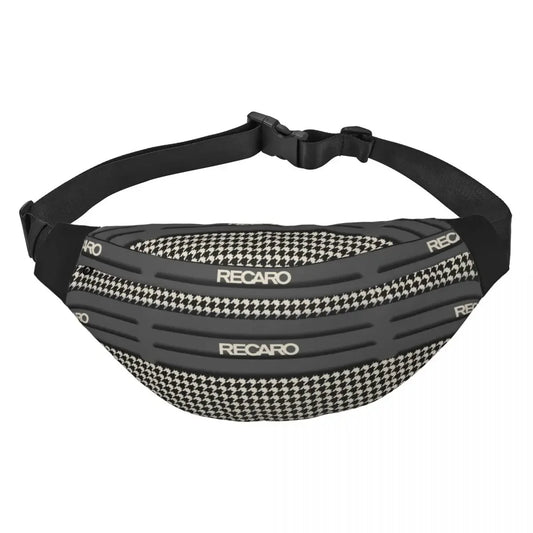 Casual Recaro Houndstooth Fanny Pack for Traveling Women Men Sling Crossbody Waist Bag Phone Money Pouch