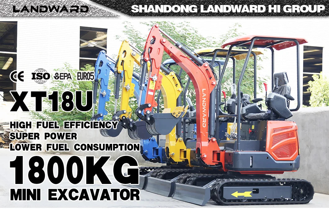 China 1.5 Ton 1.8 Ton Hydraulic Mini Excavator Machine 1000KG Small Digger EPA/EURO 5 Crawler Excavator Customizable For Sale