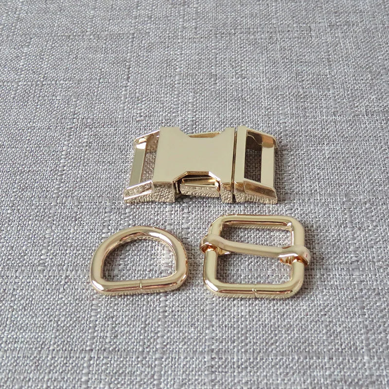 1Set Metal Buckles Hardware D Ring Adjuster Belt Strap Slider Fasteners For Paracord Pet Dog Collar Harness DIY Sewing Accessory