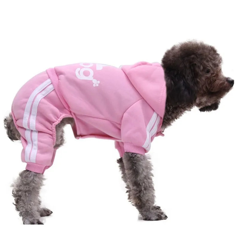 Autumn Winter Dog Clothes Adidog Jumpsuit Warm Puppy Pet Clothes Dog Hoodies Sweatshirt Yorkie French Bulldog Clothing Dog