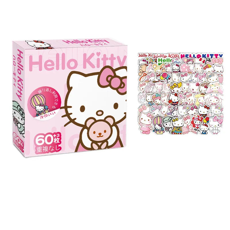 60Pcs Sanrio Hello Kitty Kuromi Cinnamoroll Pochacco Stickers for Kids Girls DIY Laptop Phone Diary Cute Cartoon Sanrio Sticker