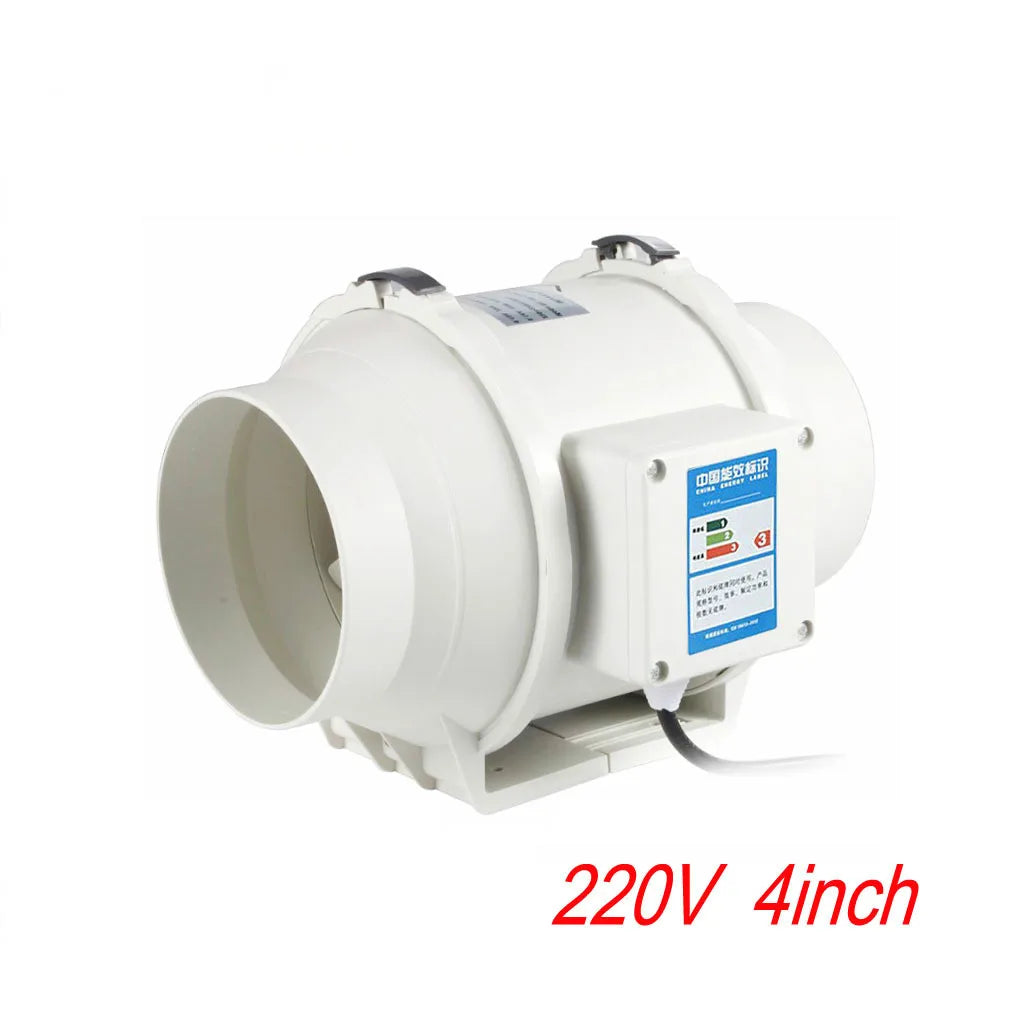 4/5/6 inch Exhaust Fan Home Silent Inline Pipe Duct Fan Bathroom 220V Extractor Ventilation Kitchen Toilet Wall Air Cleaning