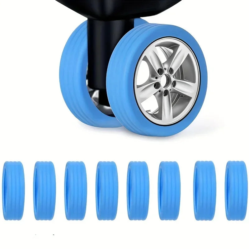 1-8PCS Silicone Wheels Protector For Luggage Reduce Noise Trolley Case Silent Caster Sleeve Travel Luggage Suitcase Accessories