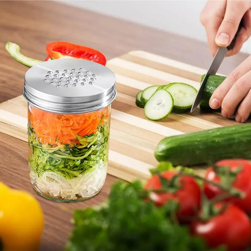 Cheese Grater Lid For Mason Jar Kitchen Mason Jar Grater Lid Rust-Proof Carrot Grater Wear-Resistant Cheese Shredder For Carrots