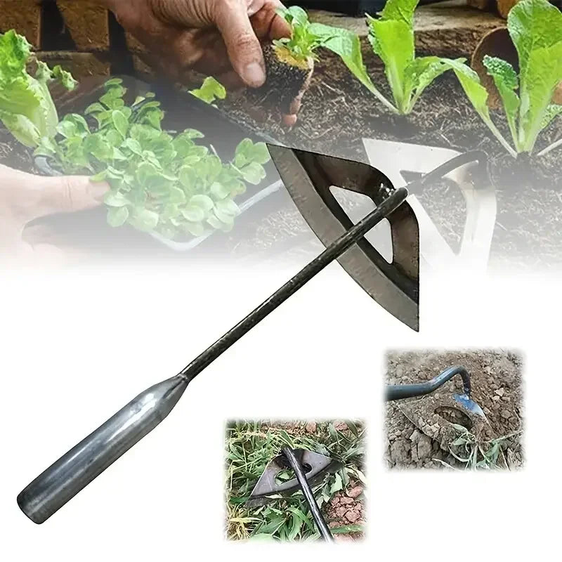 1pc, All-steel Hardened Hollow Hoe, Handheld Weeding Rake, Planting Vegetable Farm Garden Agriculture Tool Weeding Accessories