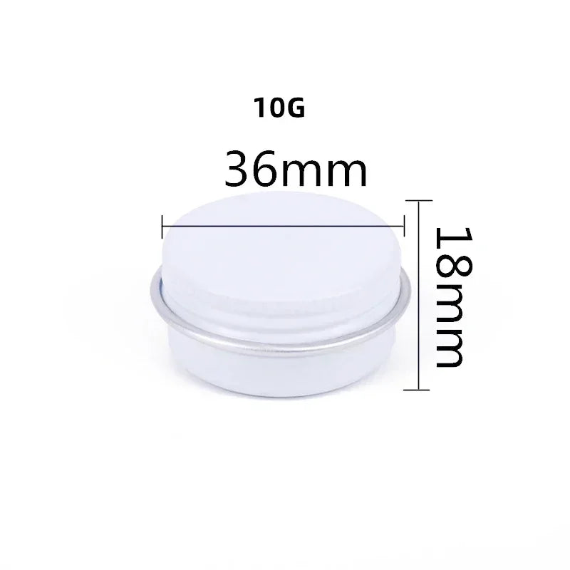 5/10/15/20/30/50/60/80/110/150g Aluminum Box Empty Lids Tin Cans Round Metal Ceam Jar Cosmetic Containers White Bottle Wholesale