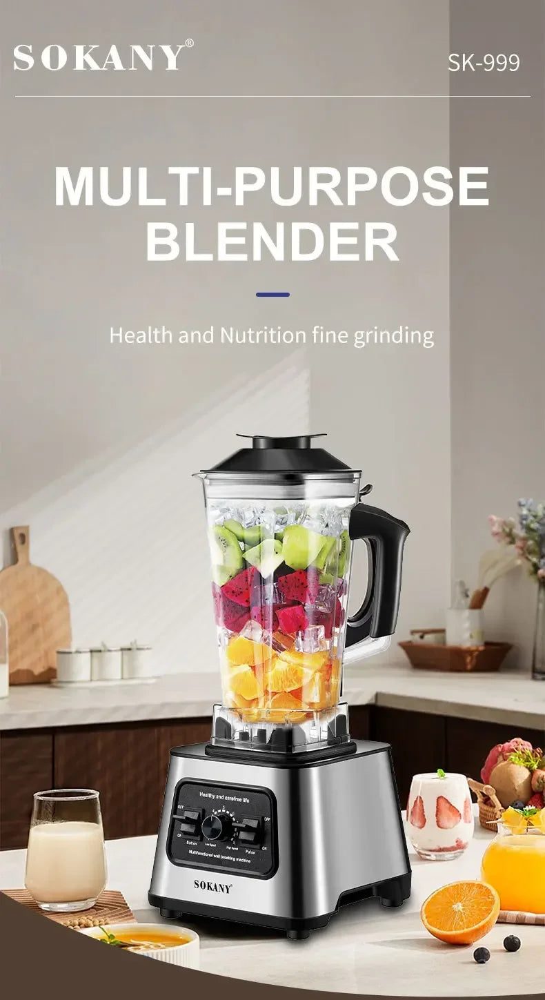 6000W Powerful Blender, Blender Smoothie Maker Table Blender with 2.5L Container, Professional Blender Mixer for Ice,Nut,Fruit