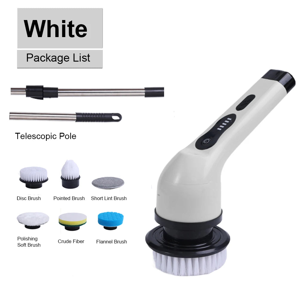 9-in-1 Electric Cleaning Brush Multifunctional Kitchen Bathroom Cleaning Brush Rotary Wireless Electric Spin Cleaning Machine