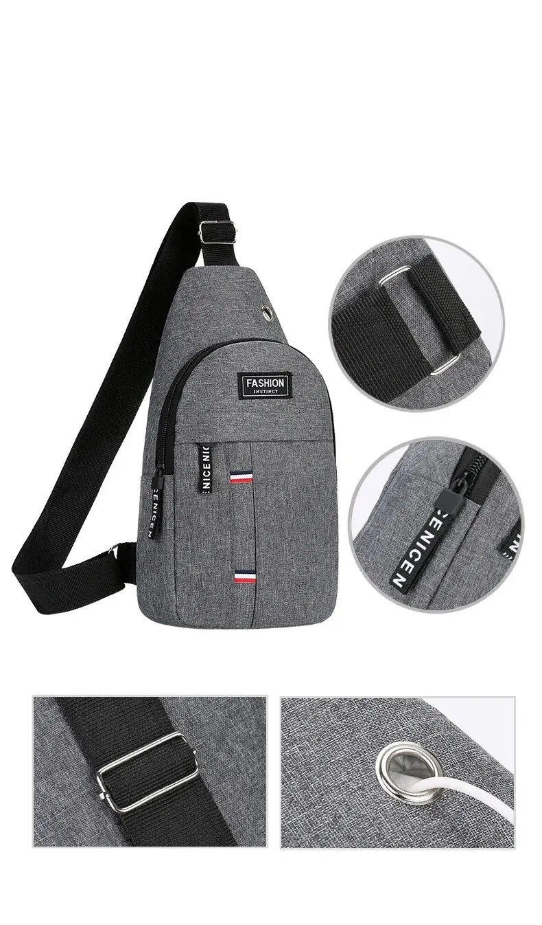 Chest Bag Men's One Shoulder Crossbody Bag Large Capacity Outdoor Sports And Leisure Fashion Small Shoulder Bag Large Capacit