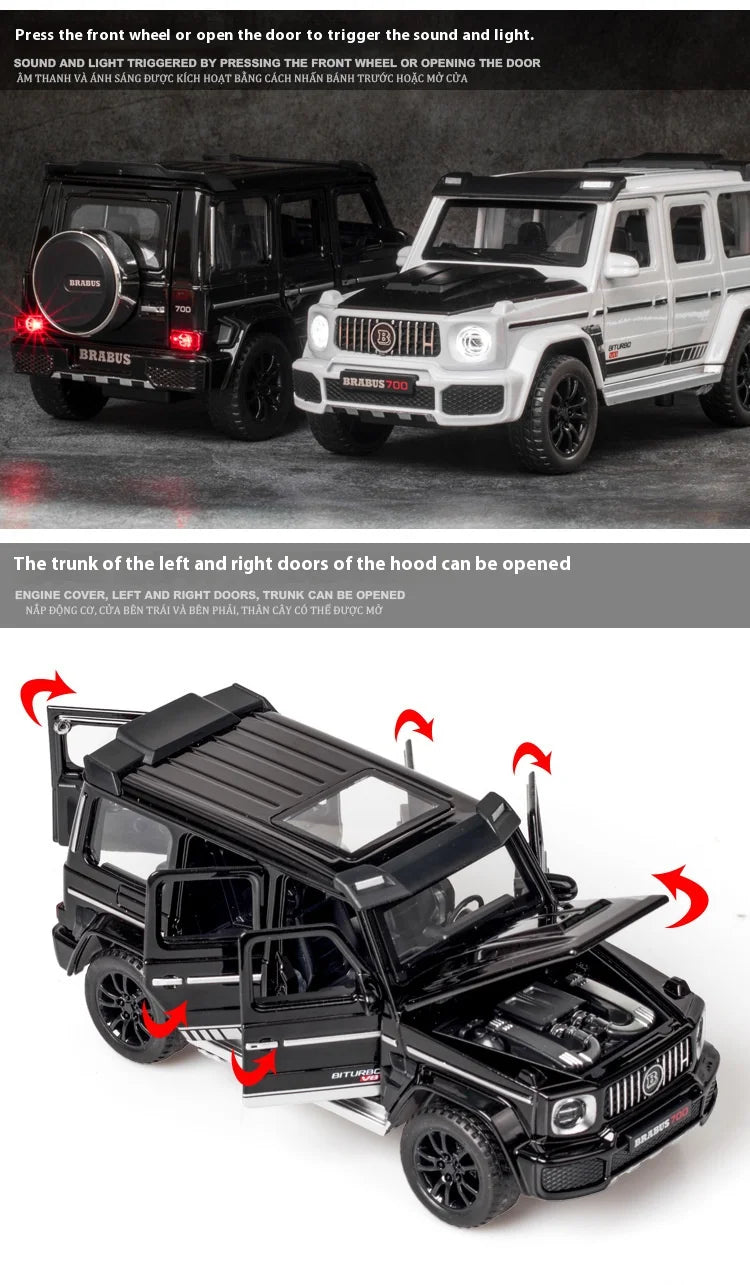 1/32 G700 Alloy Car Model Simulation Toy Diecast Vehicles Off-road SUV With Sound N Light Collectible Kids' Gift 1/32 G700 Alloy