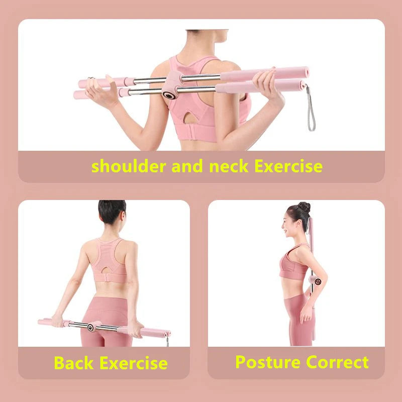 Adjustable Hunchback Posture Corrector Yoga Stick Open Shoulder Back Home Gym Fitness Exercise Bodybuilding Training Equipment