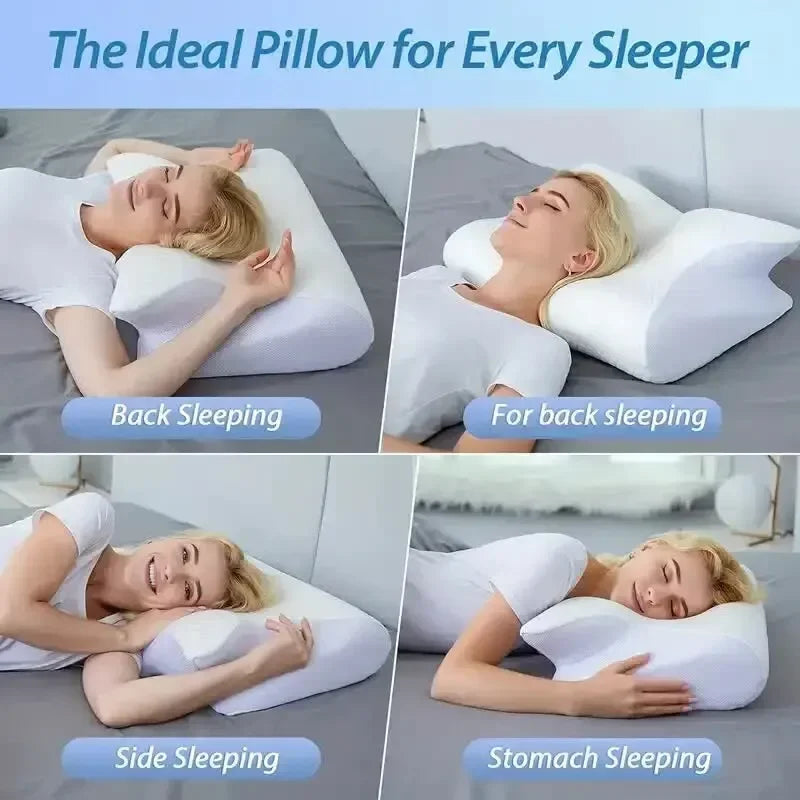 Butterfly Sleep Memory Neck Pillow Slow Rebound Comfort Memory Foam Sleeping Pillow Cervical Orthopaedic Neck Massage Bed Pillow