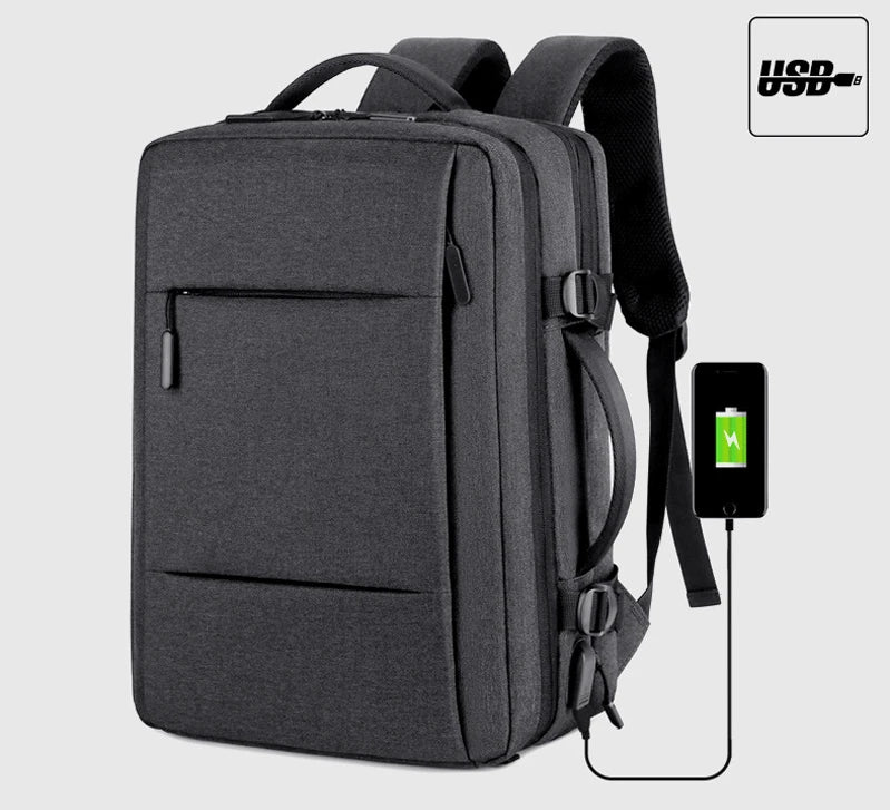 Classic Travel Backpack Men Business Backpack School Expandable USB Bag Large Capacity Laptop Waterproof Fashion Backpack