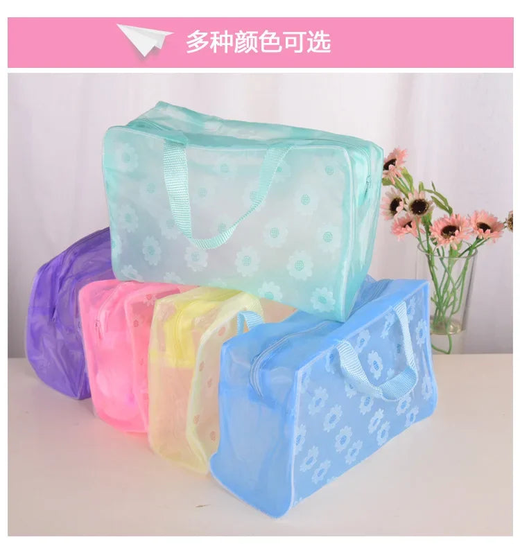 1PC New portable makeup bag Large capacity portable travel storage toiletry bag Waterproof transparent cosmetics storage bag