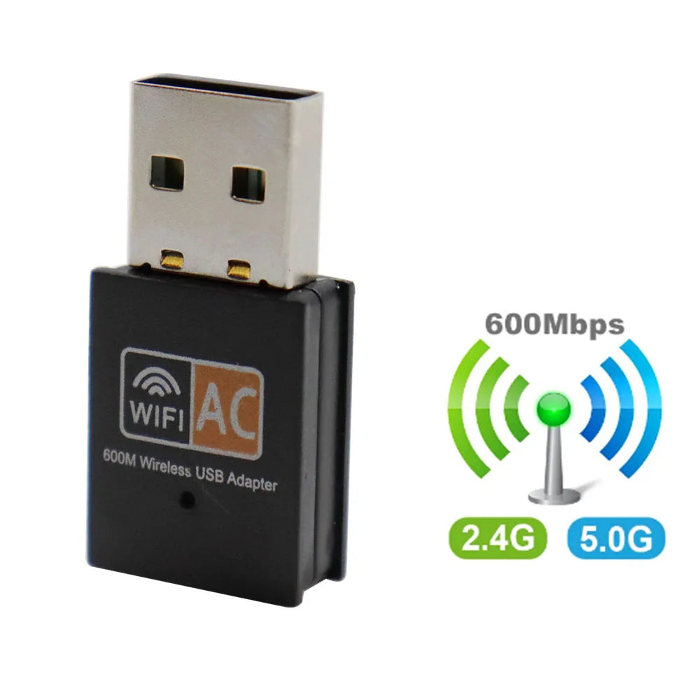 600Mbps Dual-band WiFi Adapter USB Antenna 2.4g 5GHz USB Wifi Adapter Wireless Network Card Adaptador Wifi