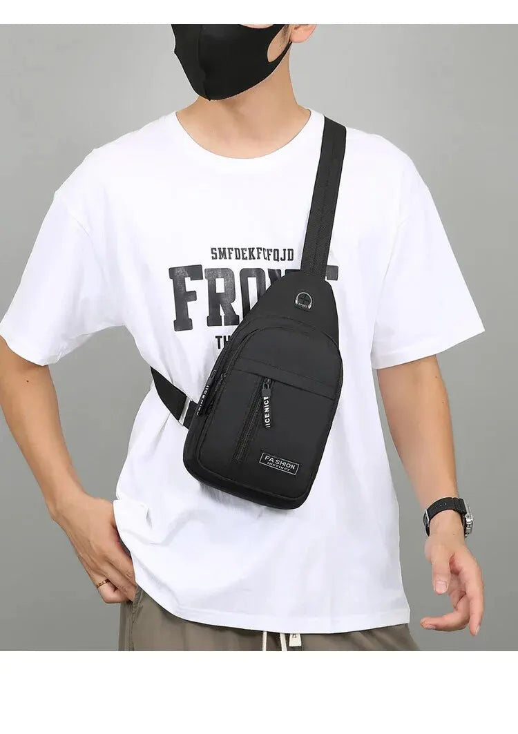 Chest Bag Men's One Shoulder Crossbody Bag Large Capacity Outdoor Sports Leisure Fashion Small Shoulder Bag Backpack Men's