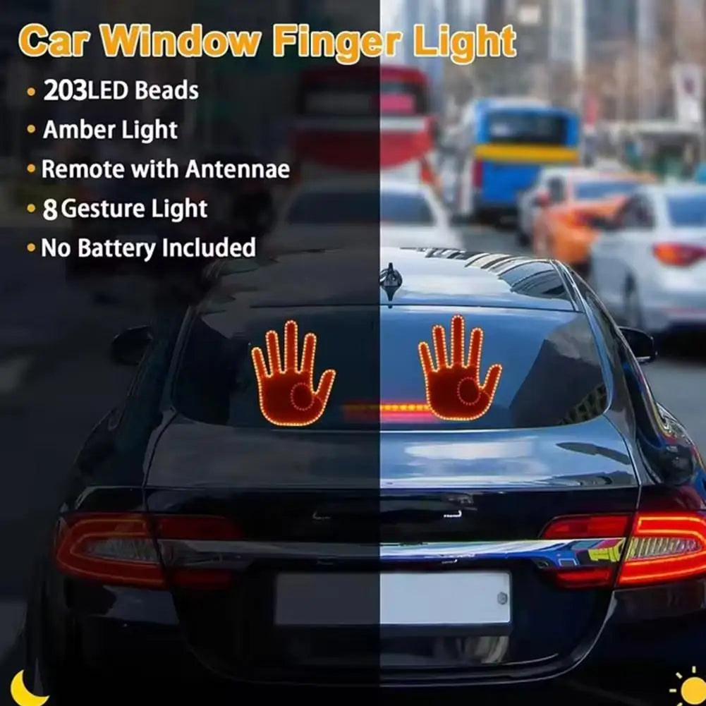 5V Universal 7 Models Hand Shape Funny Light With Remote Road Car LED Hand Gesture Sign Light Warning Light With Remote Control