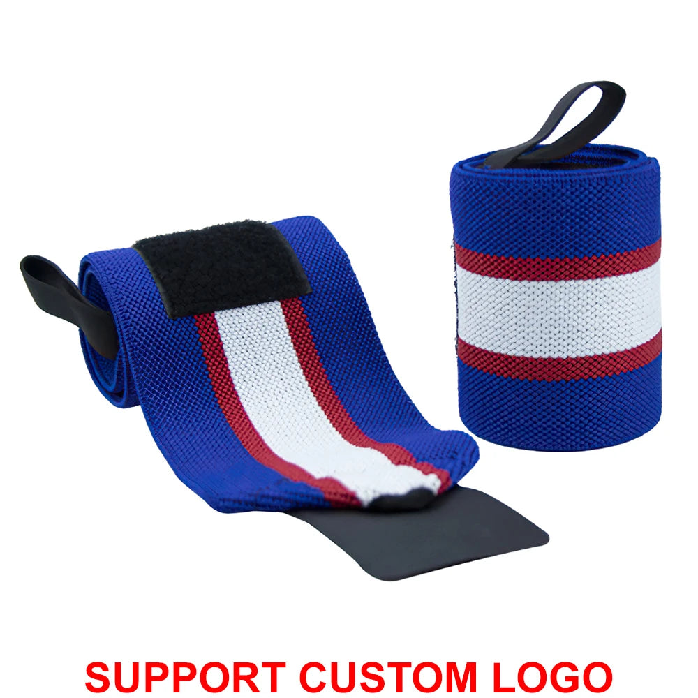 1 Pair Wristband Wrist Support Brace Straps Extra Strength Weight Lifting Wrist Wraps Bandage Fitness Gym Training Custom Logo