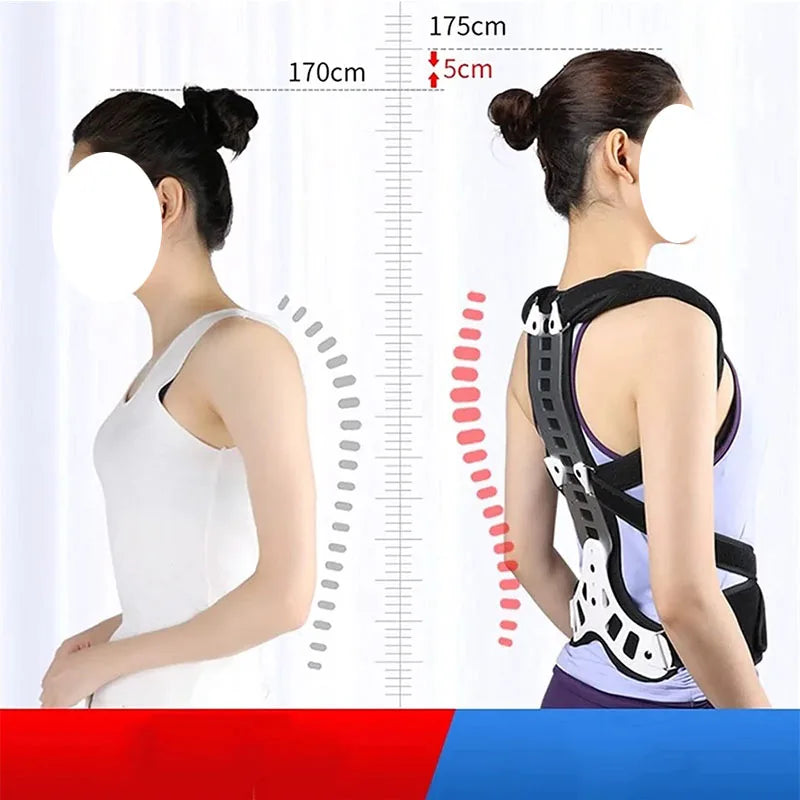 Adjust Shoulder Waist Lumbar Spine Support Aluminum Plate Humpback Correction Belt-Bad Posture Corrector Back Support Orthosis