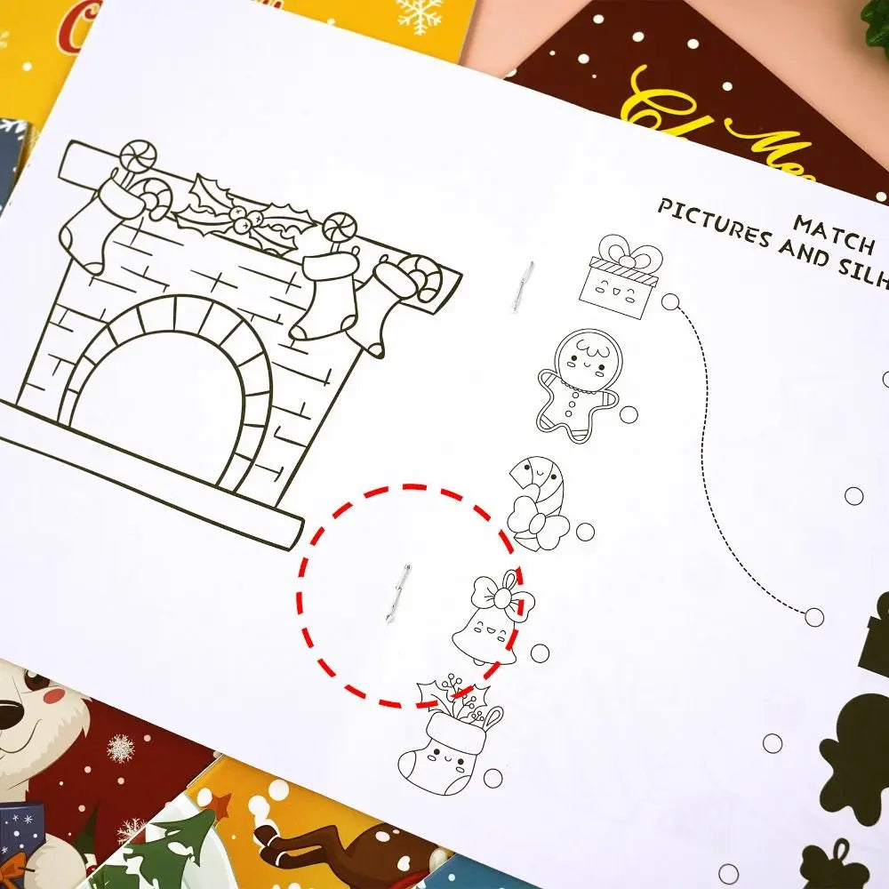 8PCS High Quality Christmas Theme Coloring Book Educational Montessori Gift Doodles Book Drawing Games Toys For Children