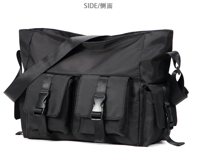 Casual Large Capacity Waterproof Messenger Shoulder Bag Men Crossbody School bag for Teenage Outdoor Man Black Big Travel Bags