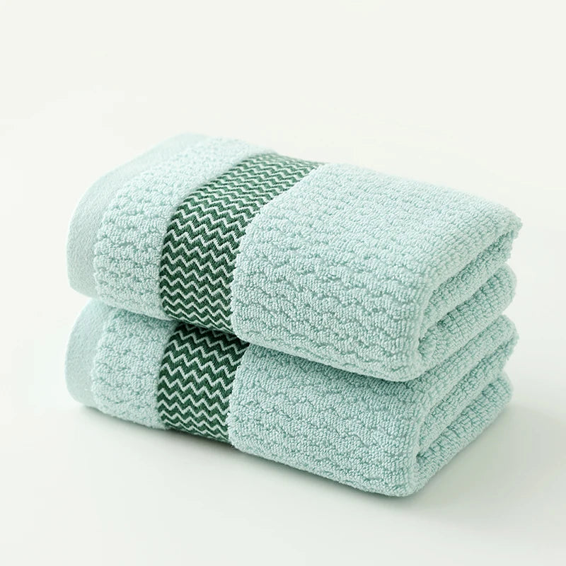 2 Towels Thickened Absorbent Towel Pure Cotton Quick Absorbent Soft Quick Dry Thickened Face TowelSize@@See below for Size Descr