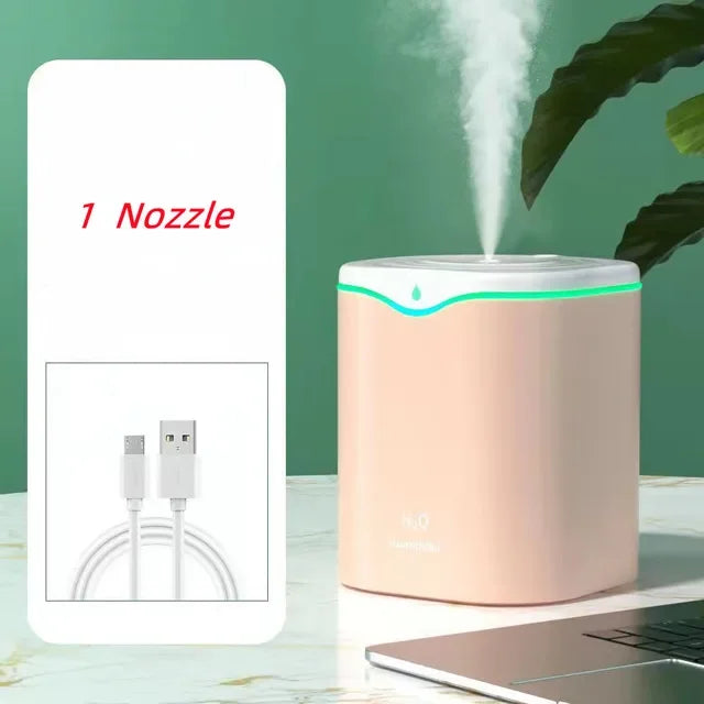 Air Humidifier Double Nozzle 2L Home Quiet Diffuser Color LED Ultrasonic Aromatherapy Difusor ml Cute humidifier Difusor Smell