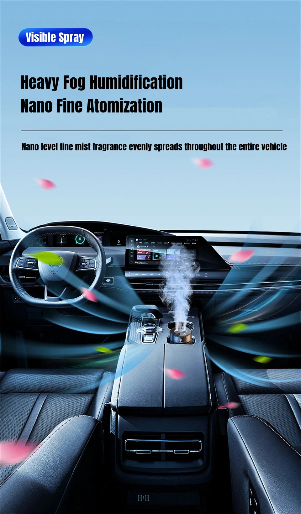 Car Aroma Diffuser Air Freshener Aromatherapy Humidifier Aluminum Alloy Electric Aromatic Oasis Automatic Spraying Home Room